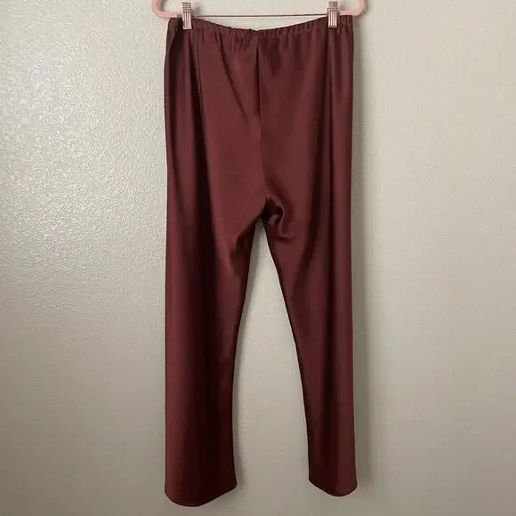 La Ligne Pants Womens Large Spice Colby Satin Wide Leg Pull On Quiet Luxury - Picture 8 of 11